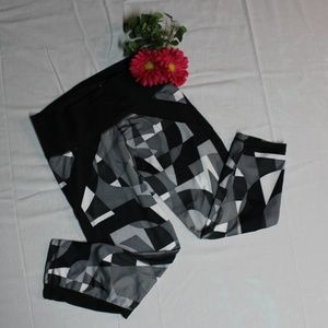 Adidas High Rise Midi Leggings Black and Gray